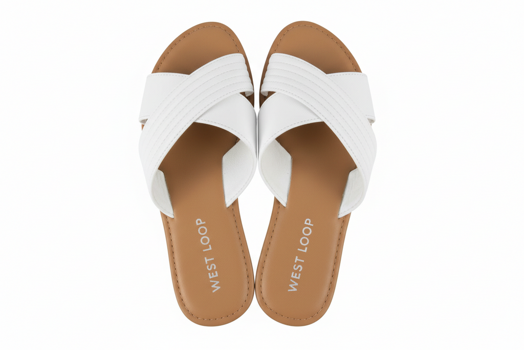 White Criss Cross Sandal