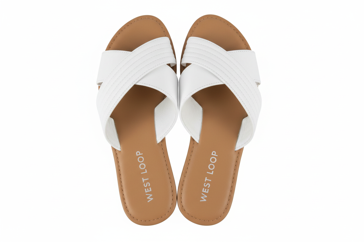 White Criss Cross Sandal